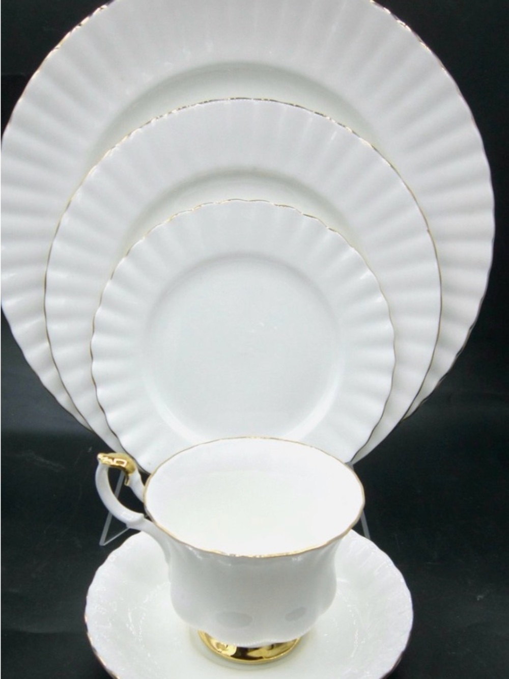 Royal Albert Val D’Or White Porcelain Dinnerware with Gold Trim